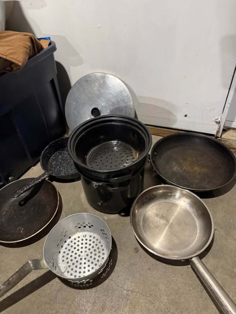 Lot of vintage pots and pans